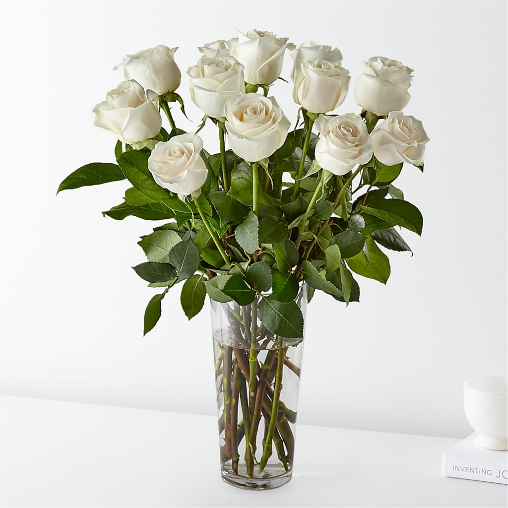 Long Stem White Rose Bouquet – FONSECA'S FLOWERS, San Bernardino CA