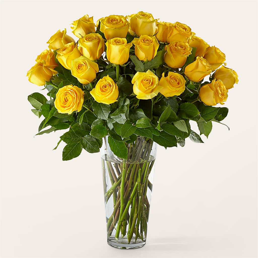 Long Stem Yellow Rose Bouquet – FONSECA'S FLOWERS, San Bernardino CA