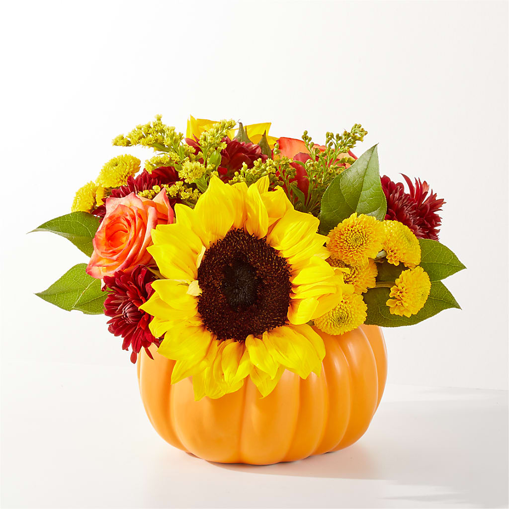 Golden Gourd Pumpkin Bouquet – FONSECA'S FLOWERS, San Bernardino CA