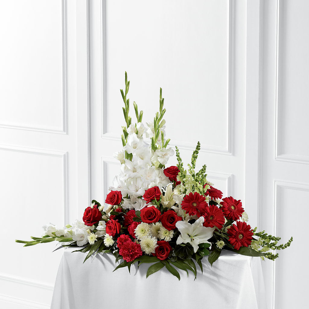 Crimson & White Arrangement – FONSECA'S FLOWERS, San Bernardino CA