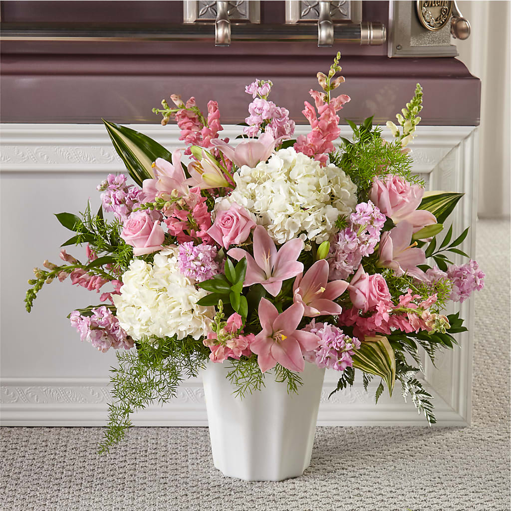 Simply Serene Floor Basket – FONSECA'S FLOWERS, San Bernardino CA
