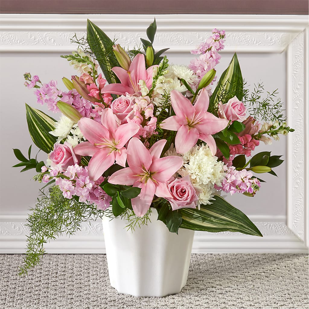 Simply Serene Floor Basket – FONSECA'S FLOWERS, San Bernardino CA