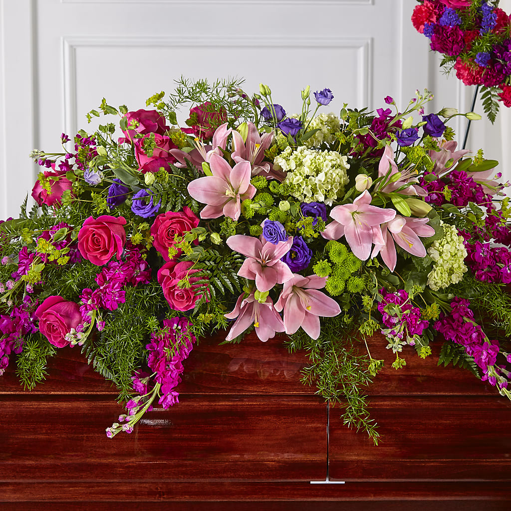 Radiant Tribute Casket Spray – FONSECA'S FLOWERS, San Bernardino CA