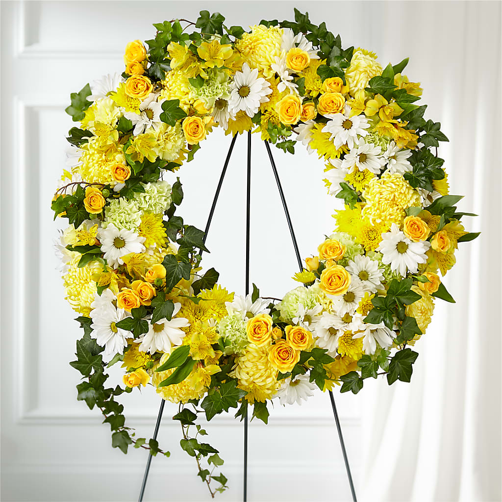 Golden Remembrance Wreath – FONSECA'S FLOWERS, San Bernardino CA