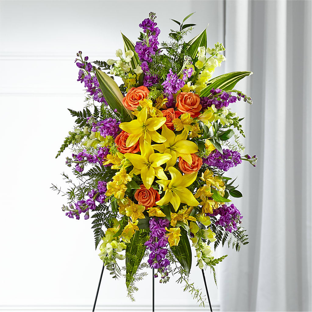 Thoughtful Prayers Standing Spray – FONSECA'S FLOWERS, San Bernardino CA