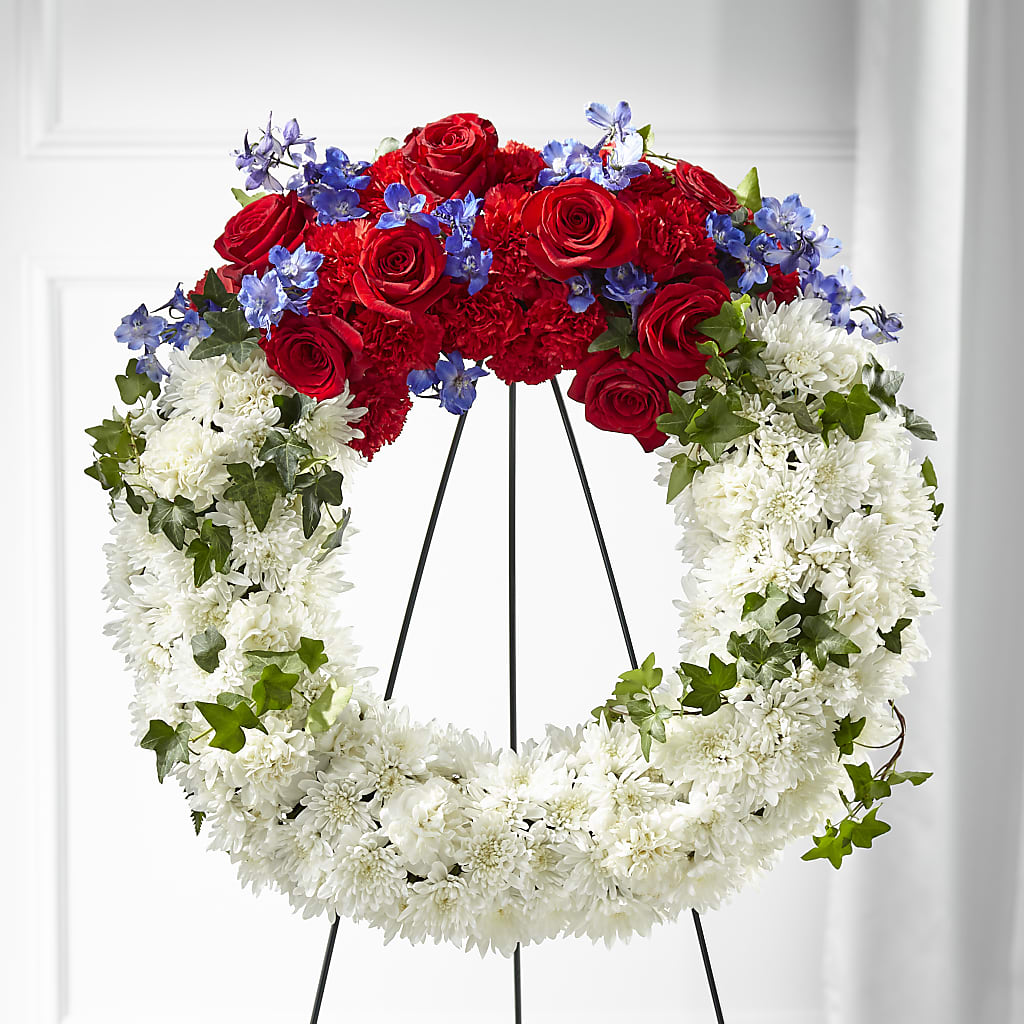 Patriotic Passion Wreath – FONSECA'S FLOWERS, San Bernardino CA