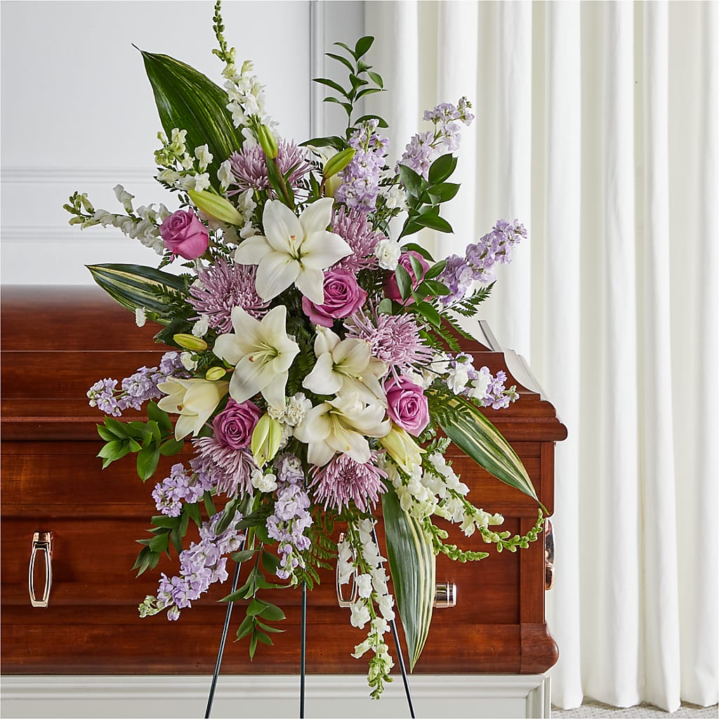 Grateful Hearts Standing Spray – FONSECA'S FLOWERS, San Bernardino CA