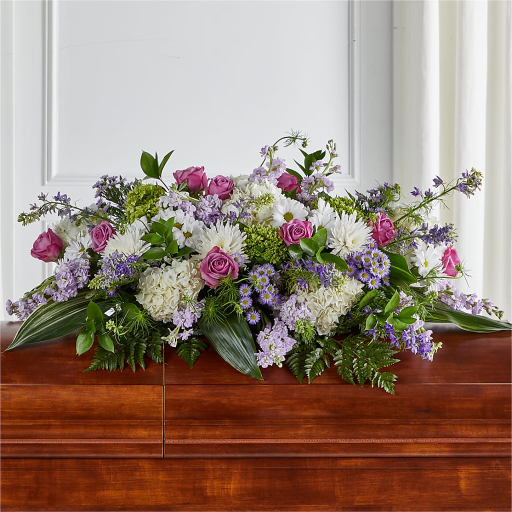Meadows of Serenity Casket Spray – FONSECA'S FLOWERS, San Bernardino CA