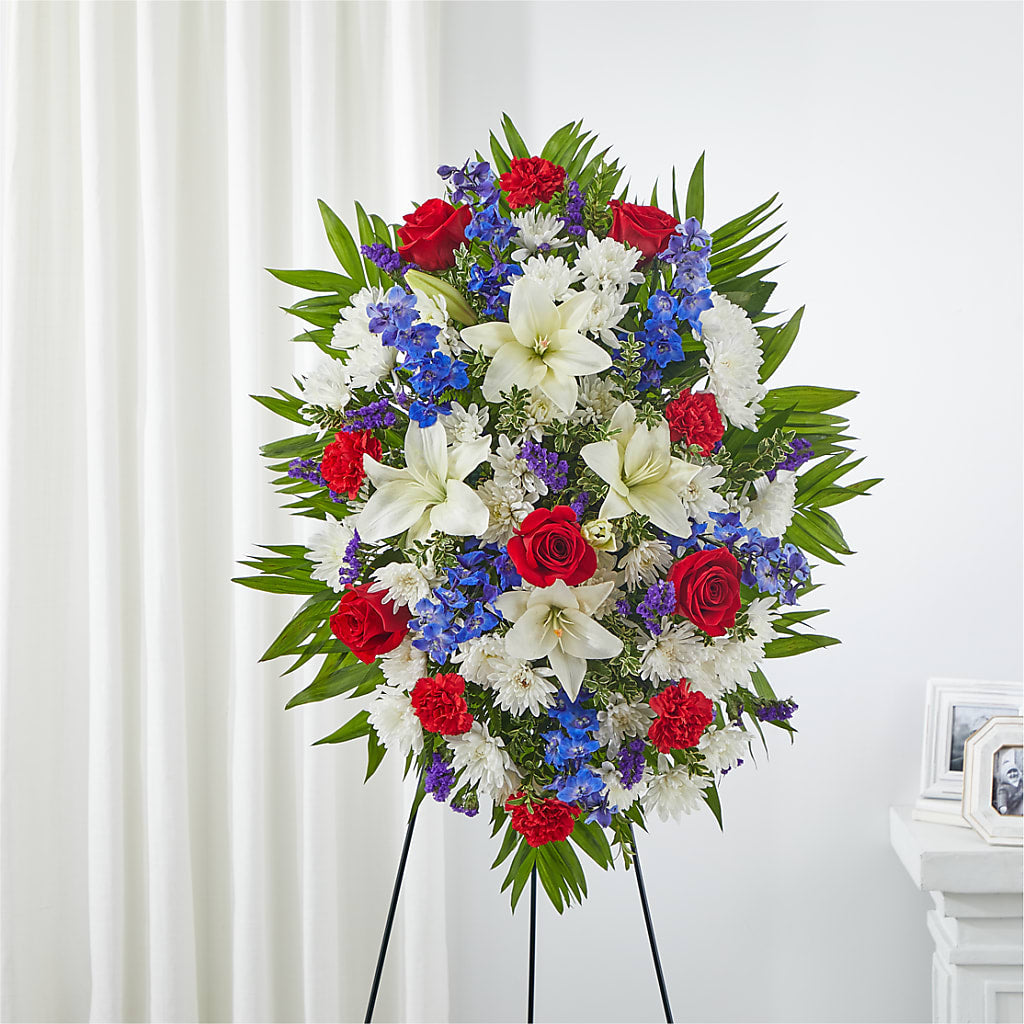 Cherished Service Standing Spray – FONSECA'S FLOWERS, San Bernardino CA