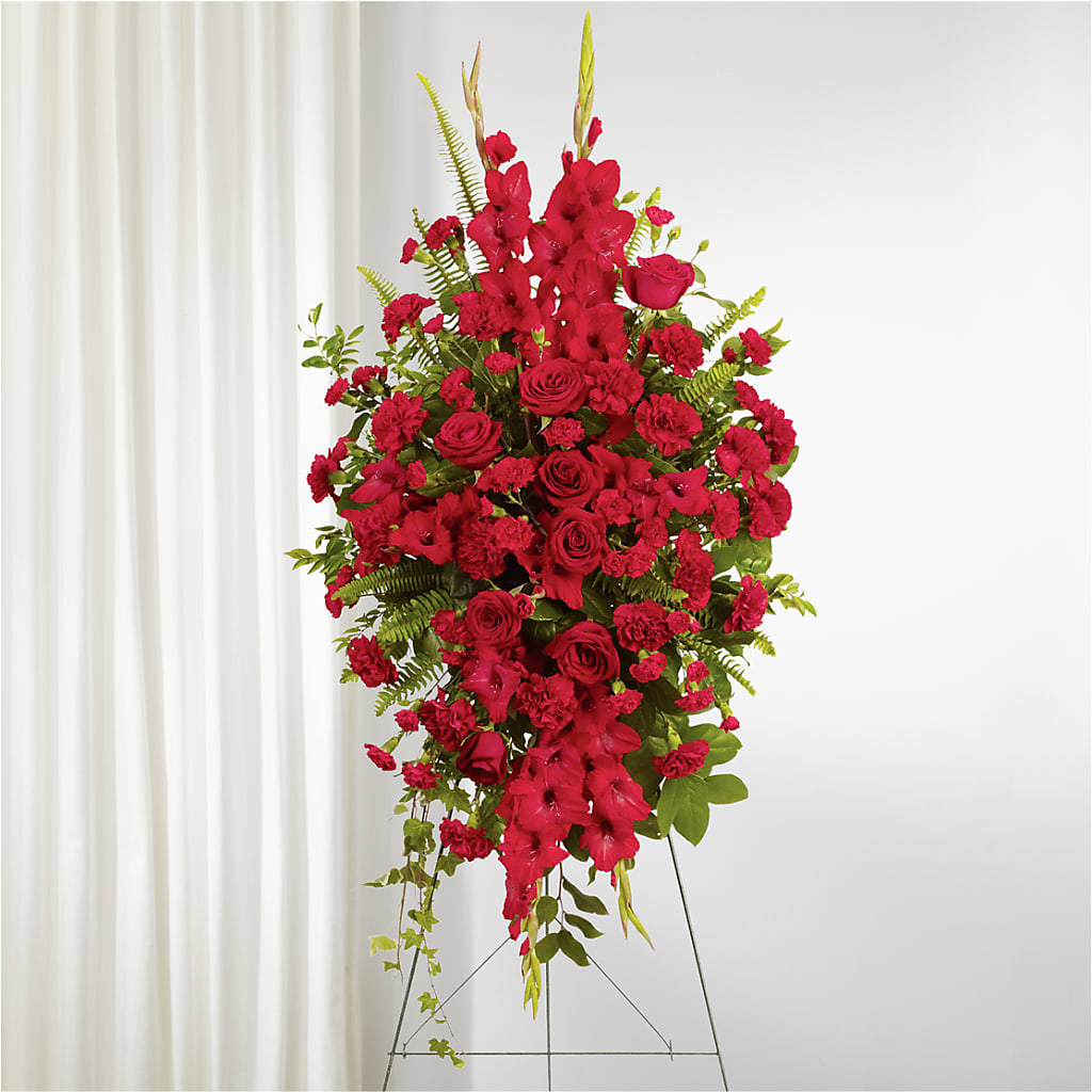 From the Heart Standing Spray – FONSECA'S FLOWERS, San Bernardino CA