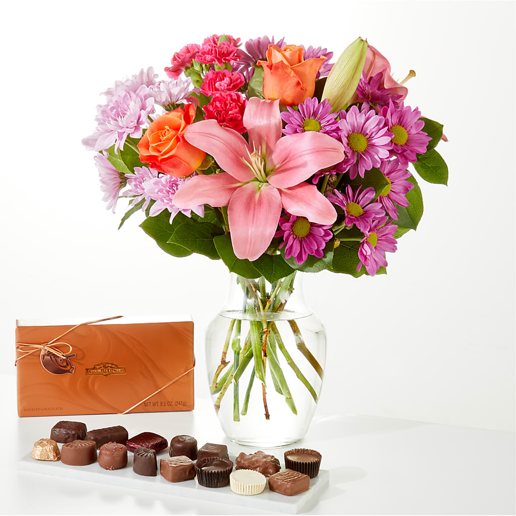 One and Only Bouquet and Chocolate Bundle – FONSECA'S FLOWERS, San Bernardino CA