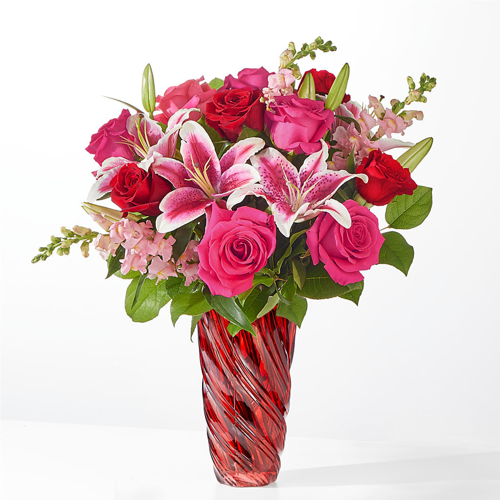 Always You Bouquet with Luxe Swirl Vase – FONSECA'S FLOWERS, San Bernardino CA