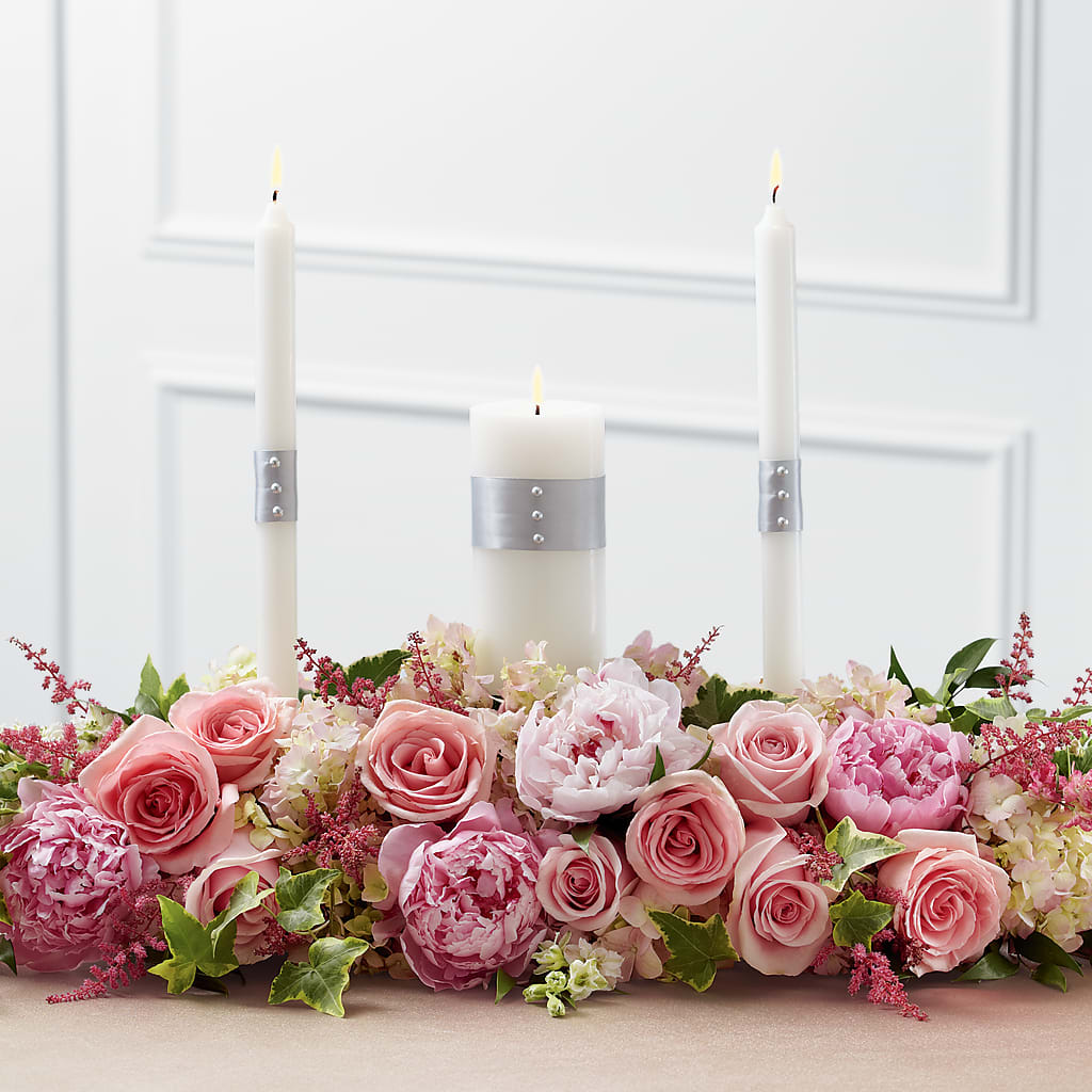Worldwide Romance Unity Candle Arrangement – FONSECA'S FLOWERS, San Bernardino CA