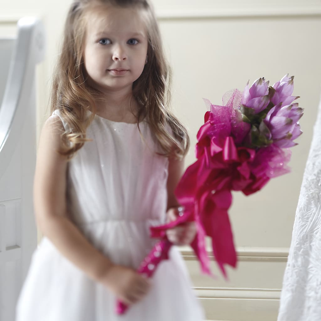 Sparkle Pink Flower Girl Bouquet – FONSECA'S FLOWERS, San Bernardino CA