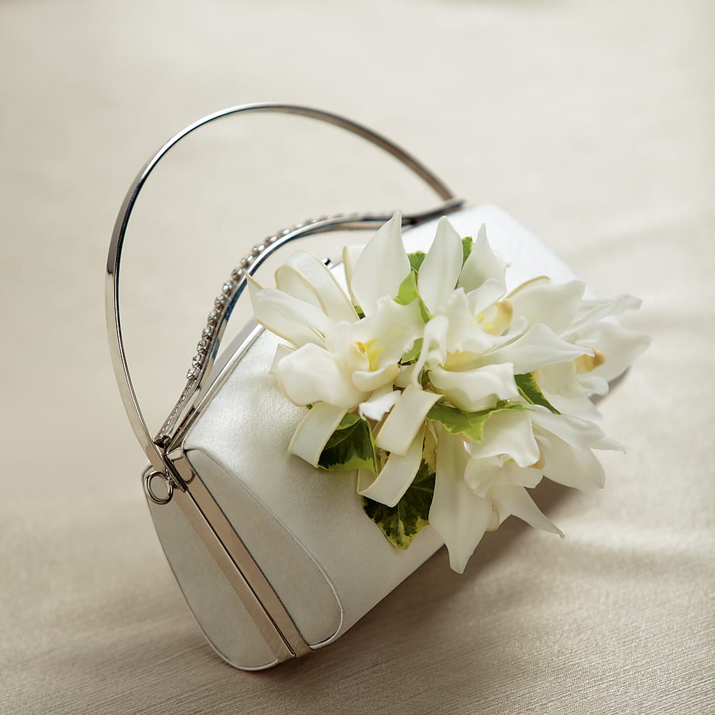 White Purse Decor – FONSECA'S FLOWERS, San Bernardino CA