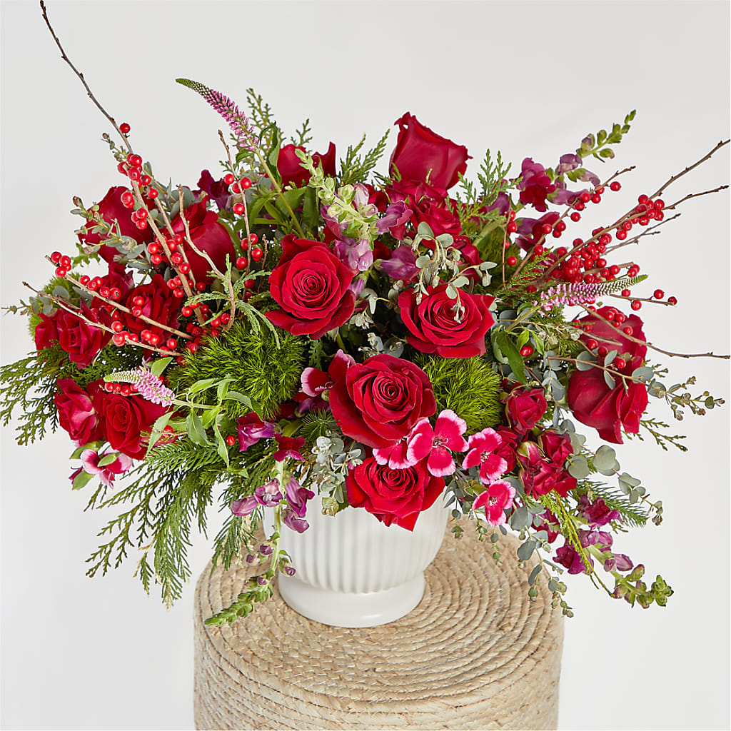 Big Red Bow Bouquet – FONSECA'S FLOWERS, San Bernardino CA
