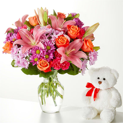 One and Only Bouquet and Bear Bundle – FONSECA'S FLOWERS, San Bernardino CA