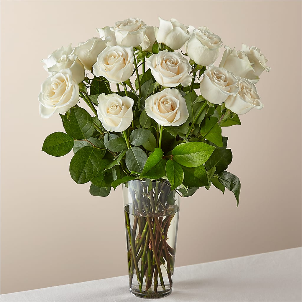 Long Stem White Rose Bouquet – FONSECA'S FLOWERS, San Bernardino CA