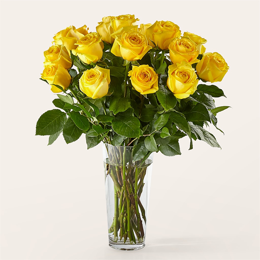 Long Stem Yellow Rose Bouquet – FONSECA'S FLOWERS, San Bernardino CA