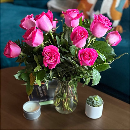 Long Stem Pink Rose Bouquet – FONSECA'S FLOWERS, San Bernardino CA