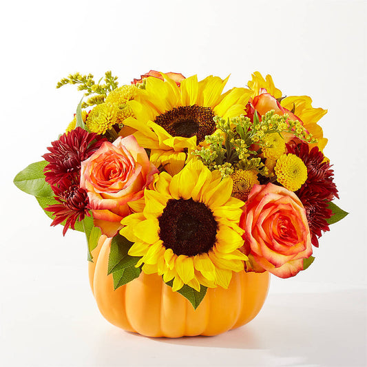Golden Gourd Pumpkin Bouquet – FONSECA'S FLOWERS, San Bernardino CA
