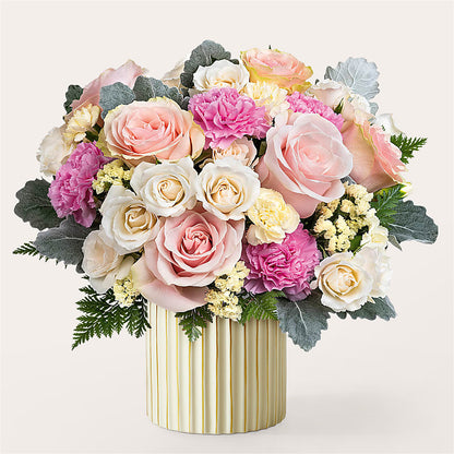 Blissful Moments Bouquet with Ivory Vase – FONSECA'S FLOWERS, San Bernardino CA