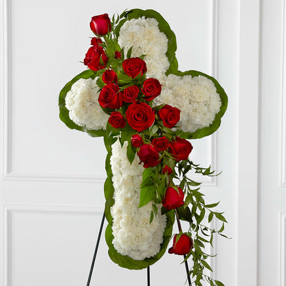 Floral Cross Easel – FONSECA'S FLOWERS, San Bernardino CA