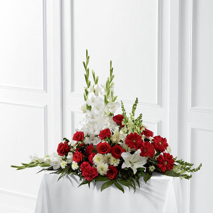 Crimson & White Arrangement – FONSECA'S FLOWERS, San Bernardino CA