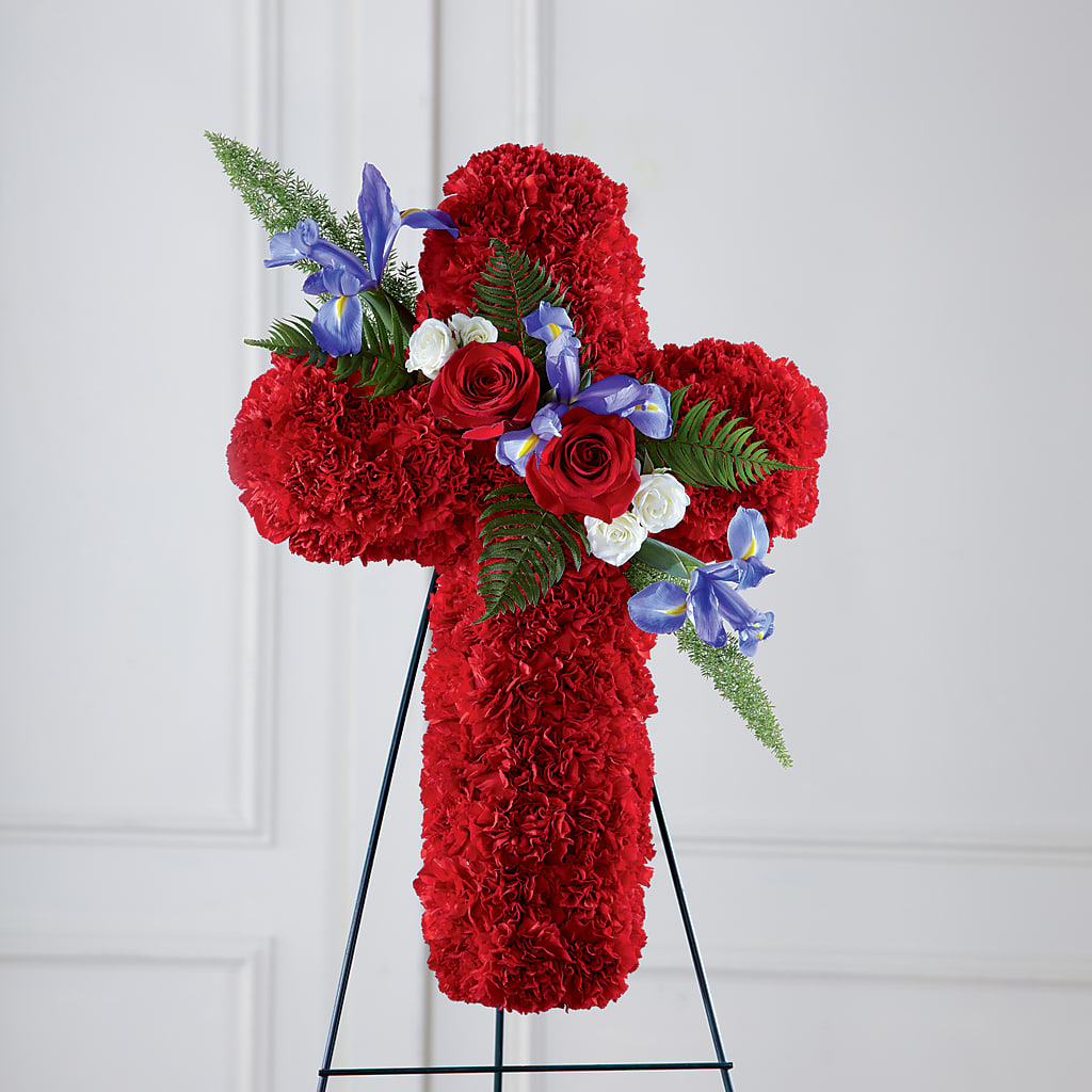 Faithful Hero Floral Cross – FONSECA'S FLOWERS, San Bernardino CA