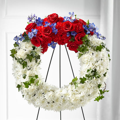 Patriotic Passion Wreath – FONSECA'S FLOWERS, San Bernardino CA