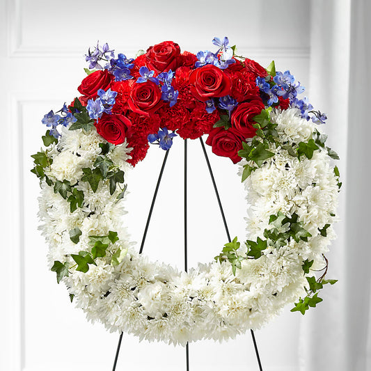 Patriotic Passion Wreath – FONSECA'S FLOWERS, San Bernardino CA