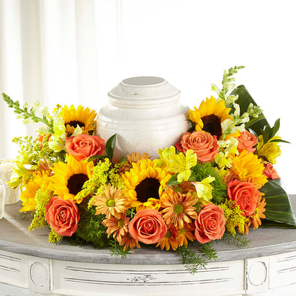 Faithful Sunflower Cremation Adornment – FONSECA'S FLOWERS, San Bernardino CA