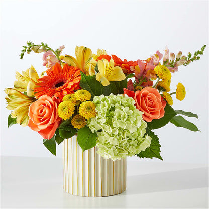 Autumn Sunshine Bouquet with Ivory Vase – FONSECA'S FLOWERS, San Bernardino CA