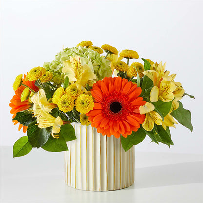 Autumn Sunshine Bouquet with Ivory Vase – FONSECA'S FLOWERS, San Bernardino CA