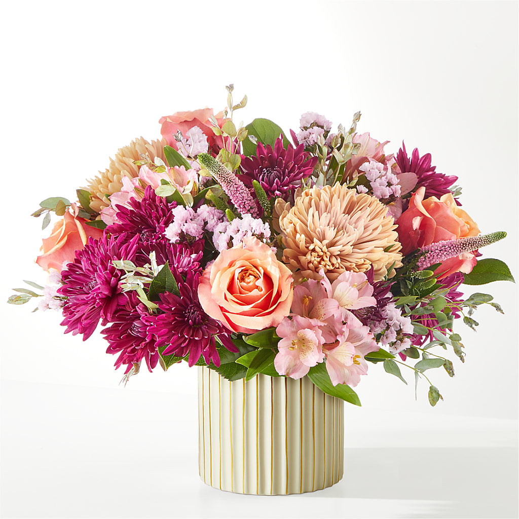 Berry Cobbler Bouquet with Ivory Vase – FONSECA'S FLOWERS, San Bernardino CA