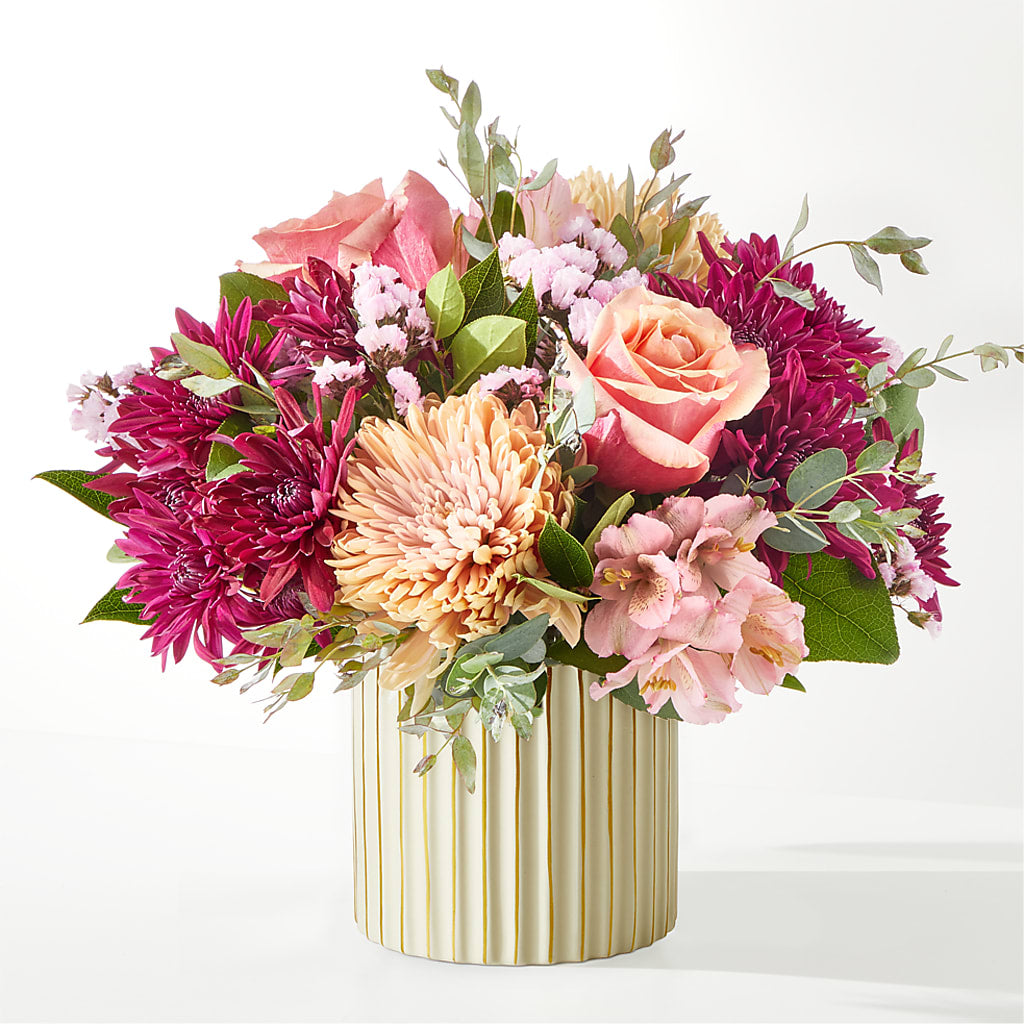 Berry Cobbler Bouquet with Ivory Vase – FONSECA'S FLOWERS, San Bernardino CA