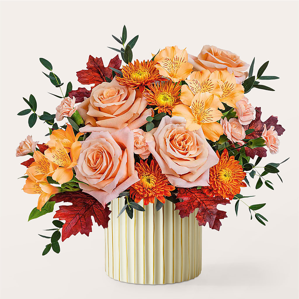 Spiced Latte Bouquet with Ivory Vase – FONSECA'S FLOWERS, San Bernardino CA