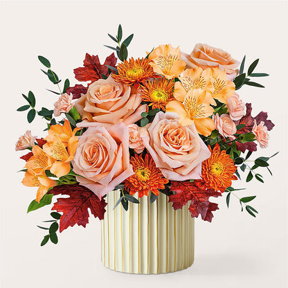 Spiced Latte Bouquet with Ivory Vase – FONSECA'S FLOWERS, San Bernardino CA