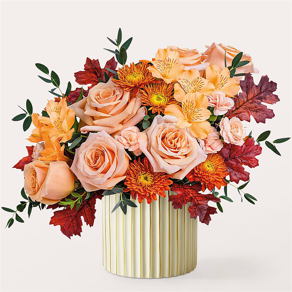 Spiced Latte Bouquet with Ivory Vase – FONSECA'S FLOWERS, San Bernardino CA