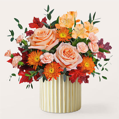 Spiced Latte Bouquet with Ivory Vase – FONSECA'S FLOWERS, San Bernardino CA