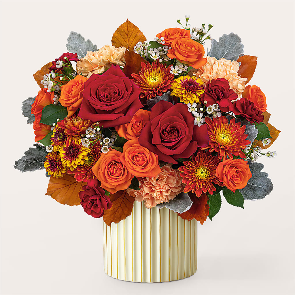 Merlot Bouquet with Ivory Vase – FONSECA'S FLOWERS, San Bernardino CA