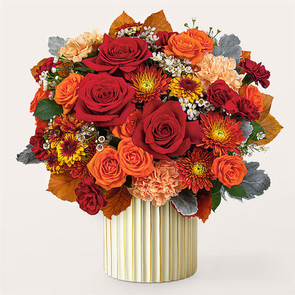 Merlot Bouquet with Ivory Vase – FONSECA'S FLOWERS, San Bernardino CA