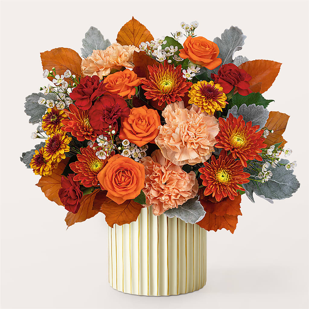 Merlot Bouquet with Ivory Vase – FONSECA'S FLOWERS, San Bernardino CA