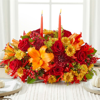 Autumn's Embrace Centerpiece – FONSECA'S FLOWERS, San Bernardino CA