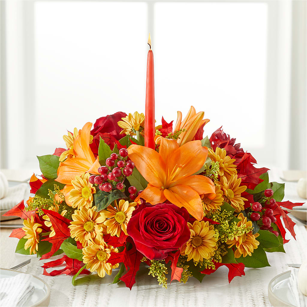Autumn's Embrace Centerpiece – FONSECA'S FLOWERS, San Bernardino CA