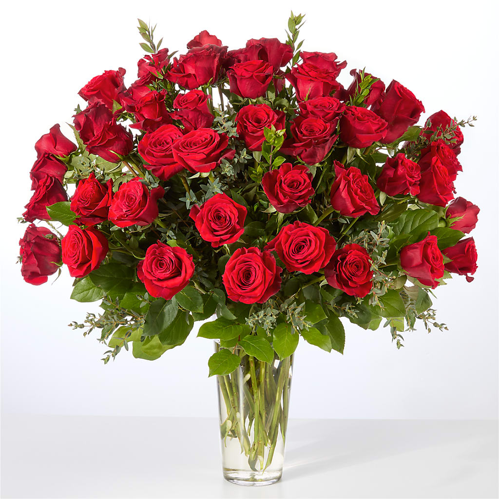 Forever Yours Fifty Stem Red Rose Bouquet – FONSECA'S FLOWERS, San Bernardino CA