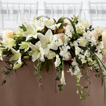 White Linen Arrangement – FONSECA'S FLOWERS, San Bernardino CA