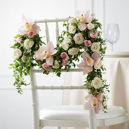 Orchid Rose Chair Décor – FONSECA'S FLOWERS, San Bernardino CA