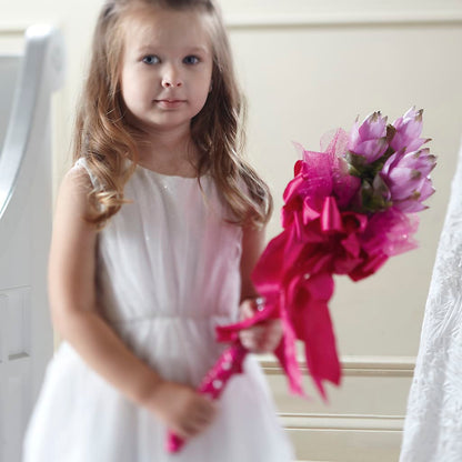 Sparkle Pink Flower Girl Bouquet – FONSECA'S FLOWERS, San Bernardino CA